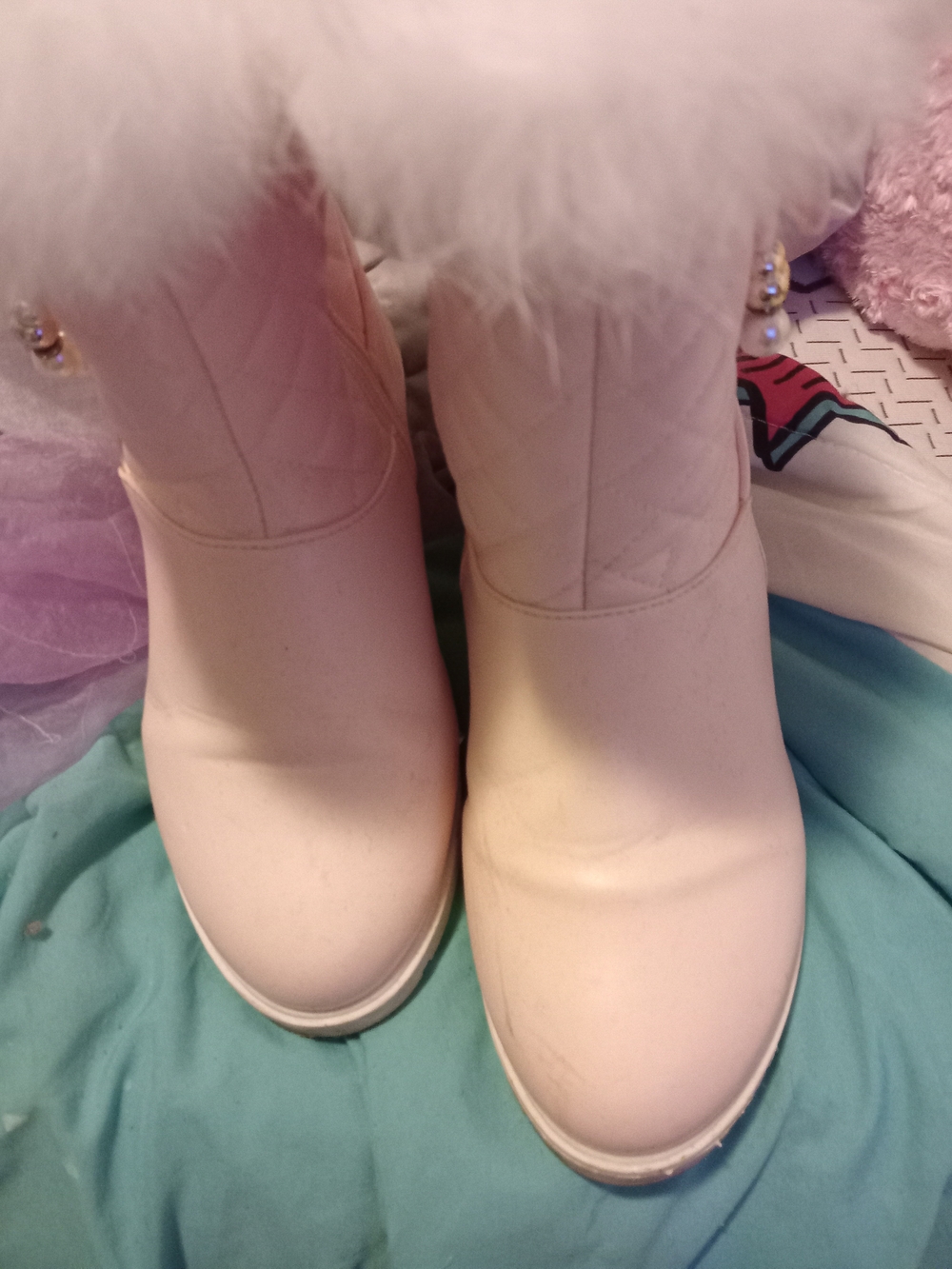 Women's Pink Faux-Fur Winter Boots